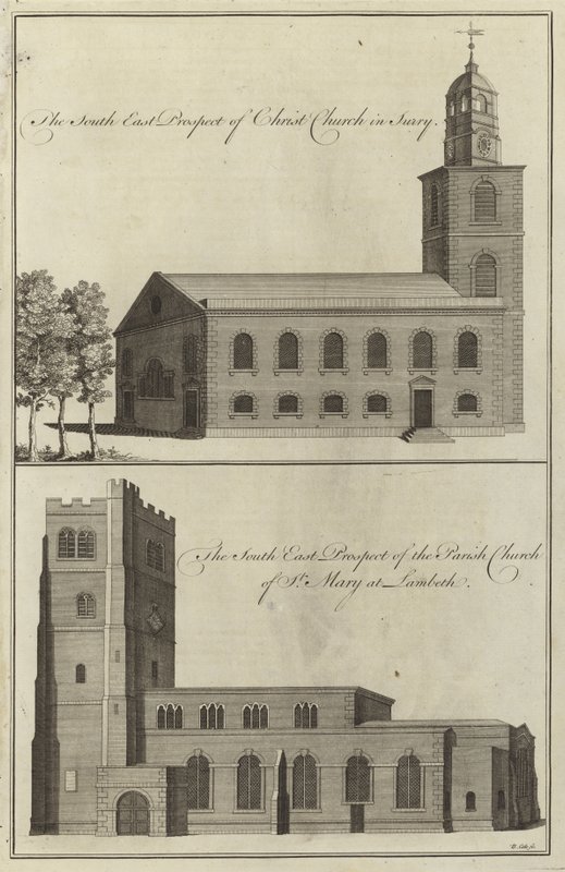 Christ Church, Surrey und die Pfarrkirche St Mary at Lambeth von English School
