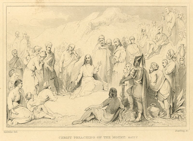Christus predigt auf dem Berg, Matthäus V von English School