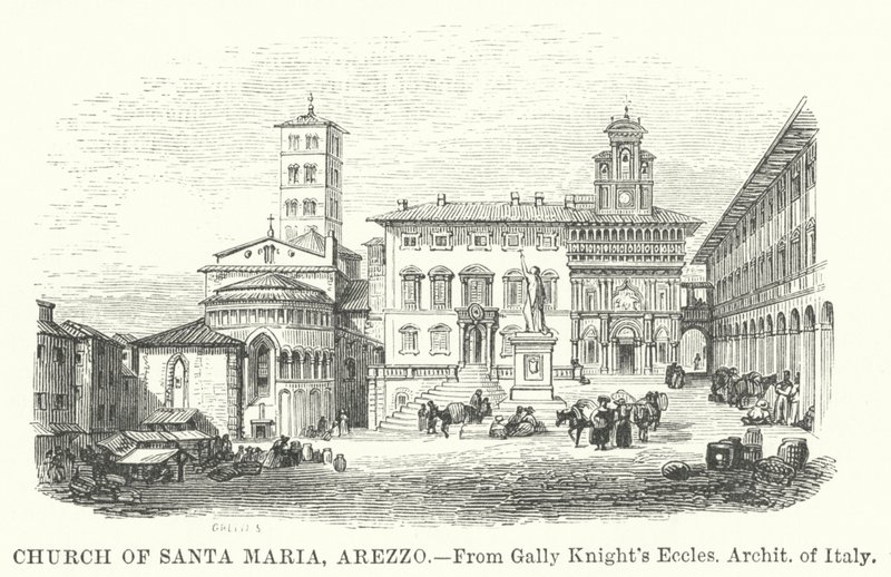 Kirche Santa Maria, Arezzo (Gravur) von English School