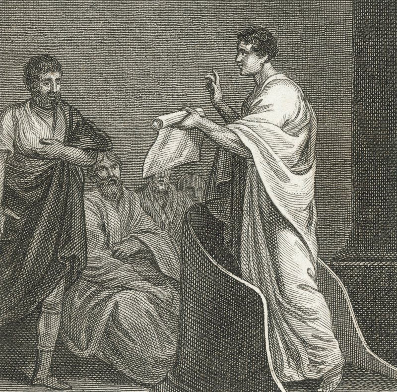 Cicero beschuldigt Catiline im Senatshaus von English School