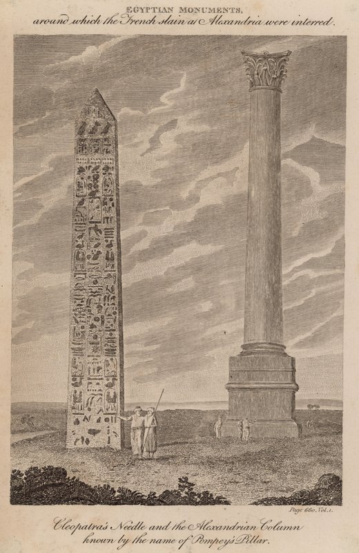 Nadel der Kleopatra und die alexandrinische Säule, bekannt als Pompeys Säule von English School