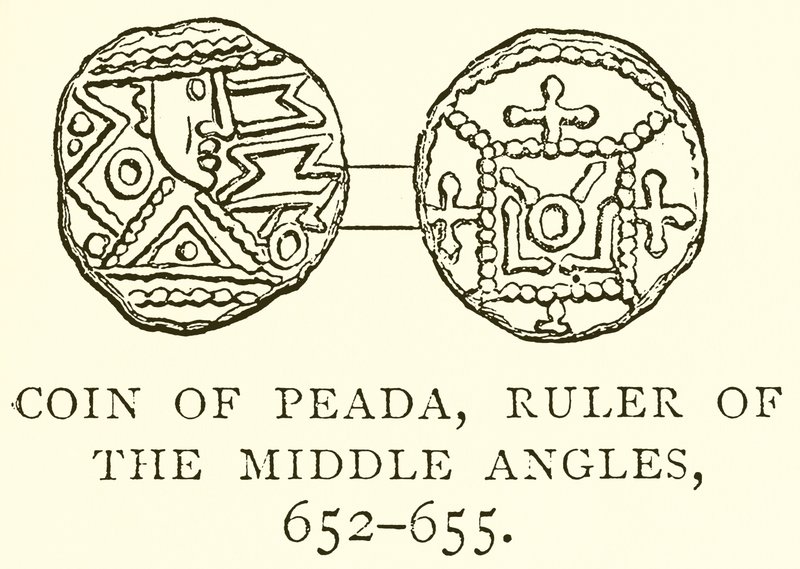 Münze von Peada, Herrscher der Mittelangeln, 652-655 von English School