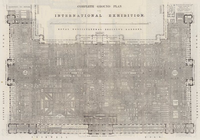 Kompletter Grundriss der Internationalen Ausstellung (Stich) von English School