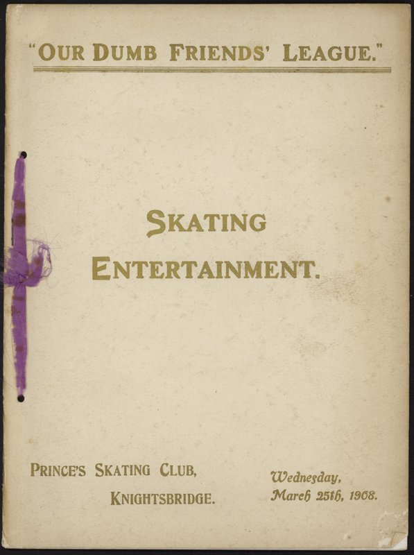 Titelblatt des Programms der Our Dumb Friends League Eislaufunterhaltung von English School