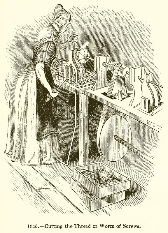 Schneiden des Gewindes von Schrauben von English School