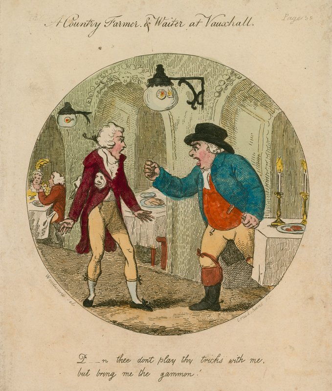 Verdammt, spiele keine Tricks mit mir, sondern bring mir den Schinken; Vauxhall-Gärten, London von English School
