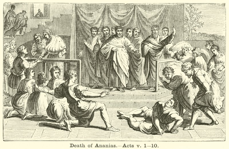 Tod des Ananias, Apostelgeschichte, v, 1, 10 von English School