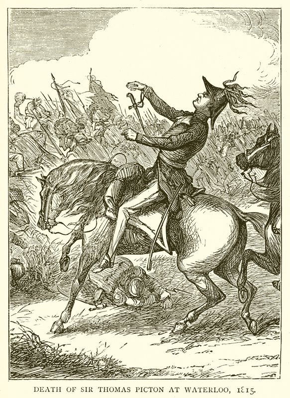 Tod von Sir Thomas Picton bei Waterloo, 1815 von English School