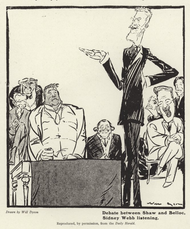 Debatte zwischen George Bernard Shaw und Hillaire Belloc von English School