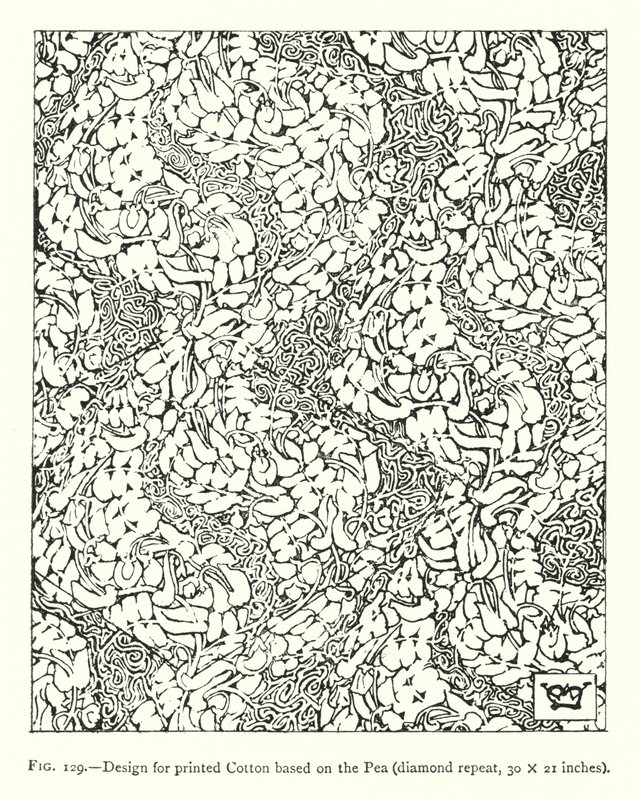 Design für bedruckte Baumwolle basierend auf der Erbse, Diamantmuster, 30 × 21 Zoll von English School