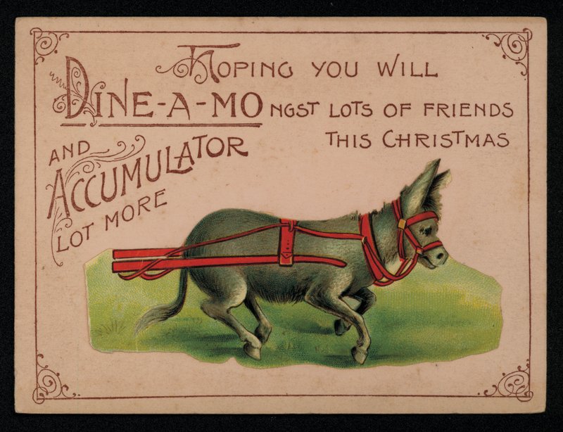 Esel und Weihnachtsbotschaft, Grußkarte von English School