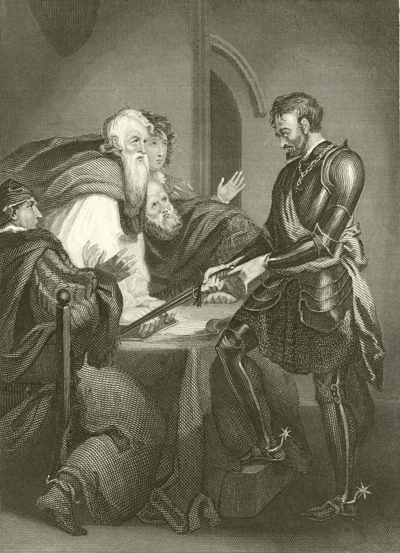 Earl Warrenne rechtfertigt die Titel zu seinen Gütern von English School