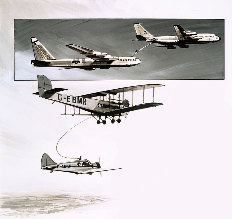 Frühe Luftbetankung für eine Handley Page W10 von English School