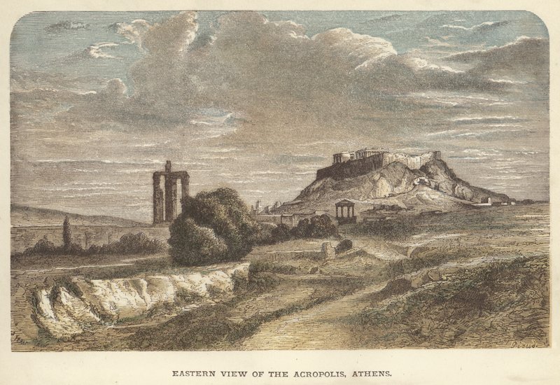 Östliche Ansicht der Akropolis, Athen von English School