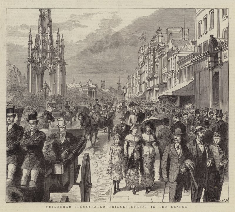 Edinburgh illustriert, Princes Street in der Saison von English School