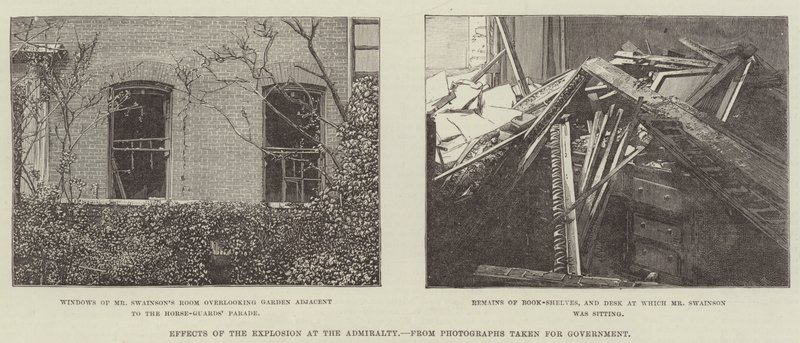 Auswirkungen der Explosion im Admiralität (Gravur) von English School
