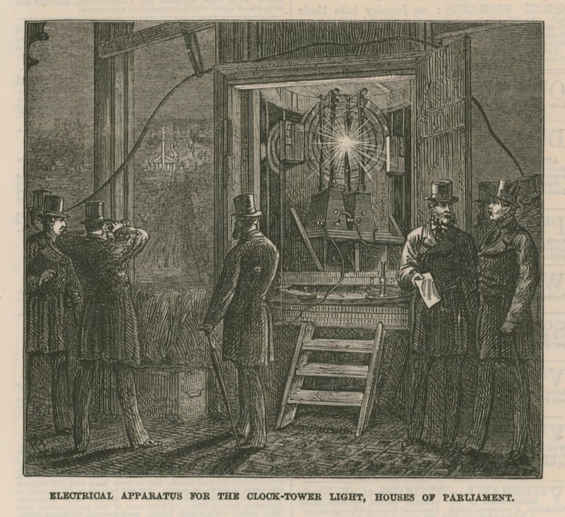 Elektrische Apparatur für das Licht des Uhrturms, Houses of Parliament von English School
