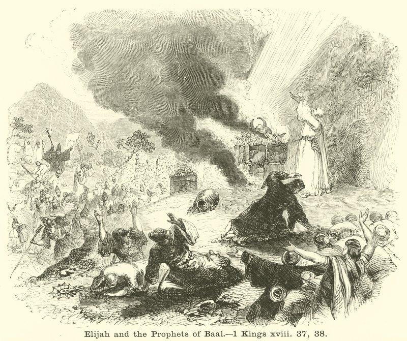 Elija und die Propheten des Baal, 1 Könige, xviii, 37, 38 von English School