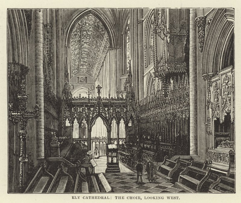Ely Kathedrale, der Chor, Blick nach Westen von English School