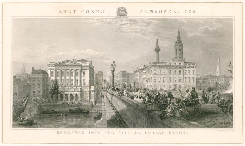 Eingang in die Stadt bei der London Bridge von English School