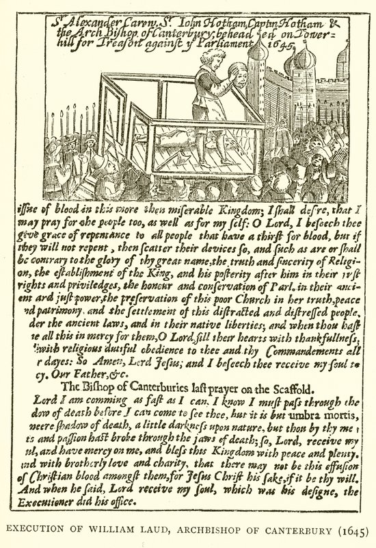 Hinrichtung von William Laud, Erzbischof von Canterbury (1645) von English School
