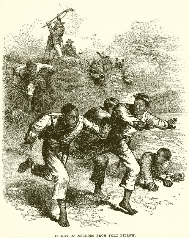 Flucht der Neger von Fort Pillow (Gravur) von English School