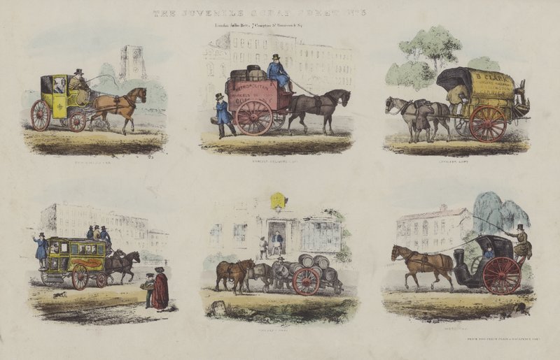 Transportmittel im London des mittleren 19. Jahrhunderts von English School