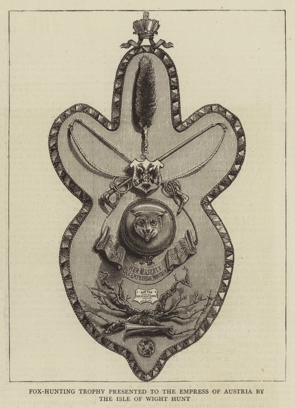 Fuchsjagd-Trophäe, der Kaiserin von Österreich von der Isle of Wight Hunt überreicht von English School