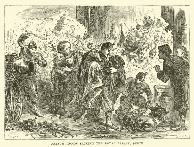 Französische Truppen plündern den Königspalast, Peking von English School