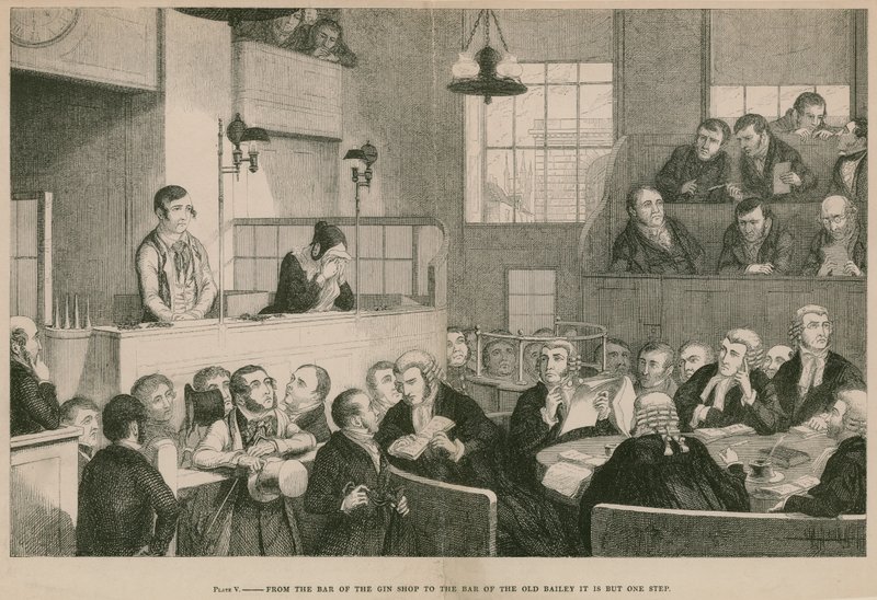 Von der Bar des Gin-Ladens zur Bar am Old Bailey ist es nur ein Schritt von English School
