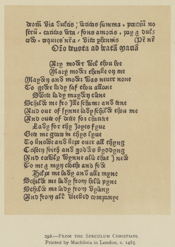 Aus dem Speculum Christiani, gedruckt von Machlinia in London, ca. 1485 (Lithografie) von English School
