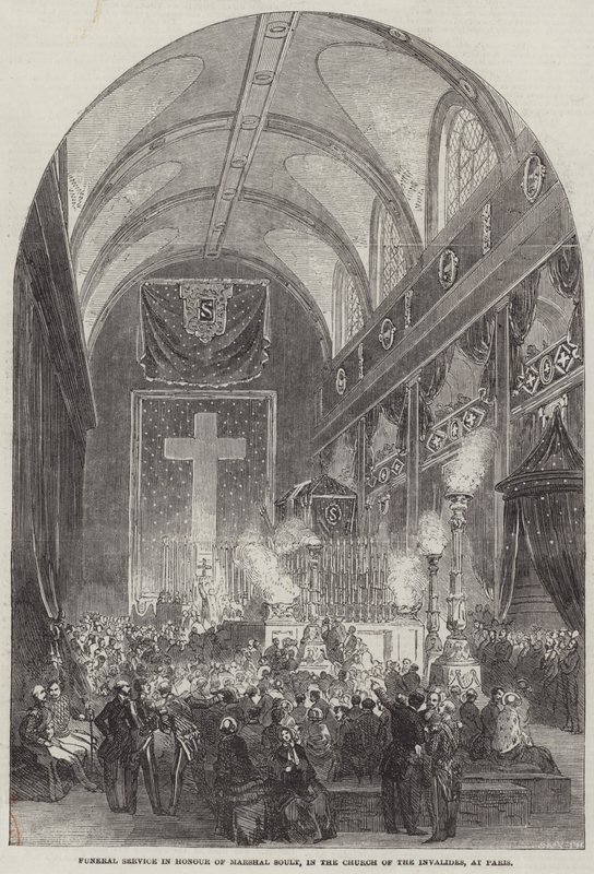 Trauergottesdienst zu Ehren von Marschall Soult in der Kirche der Invaliden in Paris von English School