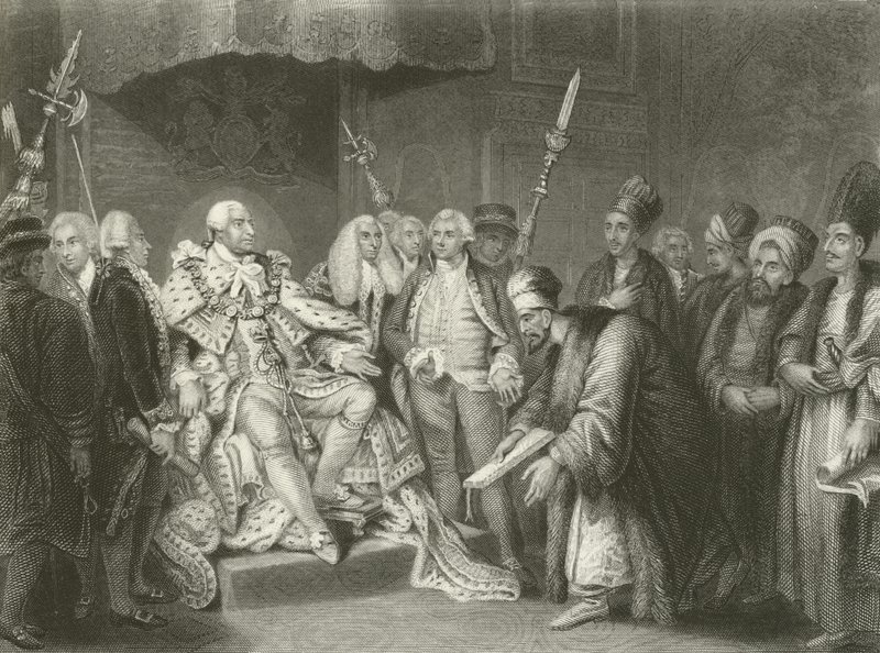 Georg III. empfängt den türkischen Botschafter und Gefolge von English School