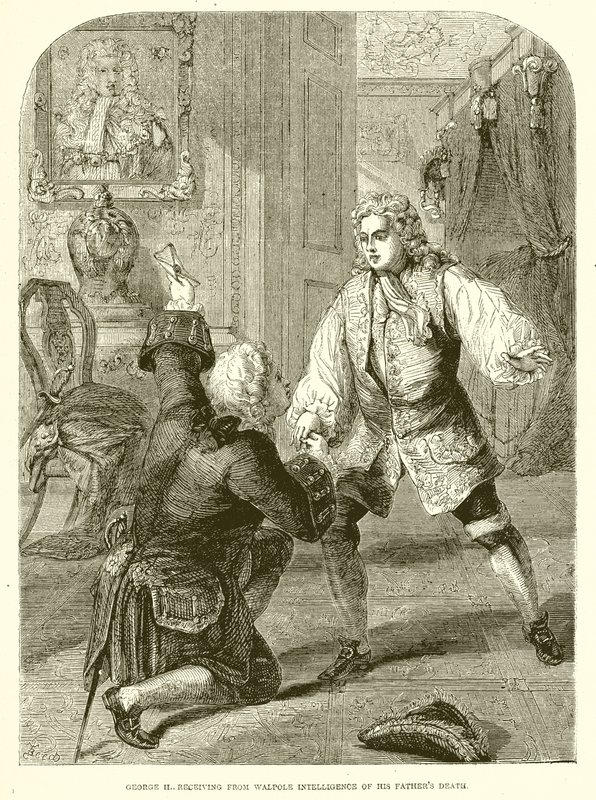 Georg II. erhält von Walpole die Nachricht vom Tod seines Vaters von English School