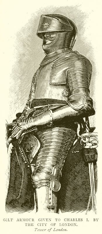 Vergoldete Rüstung, geschenkt an Karl I. von der Stadt London von English School