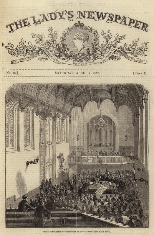 Große Konferenz der Dissidenten in Crosby Hall, London, 1847 von English School
