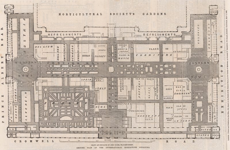 Grundriss des Internationalen Ausstellungsgebäudes von English School