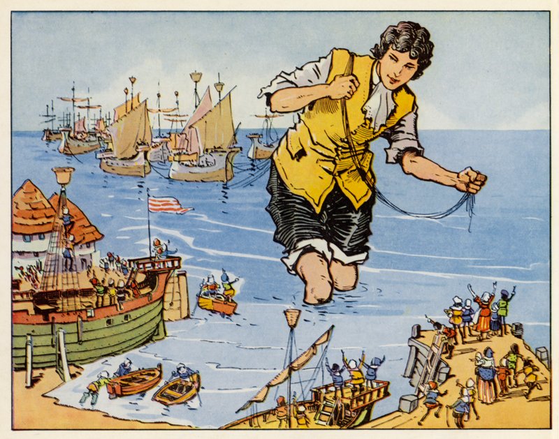 Gullivers Reisen: Er erobert die Flotte von Blefuscu von English School