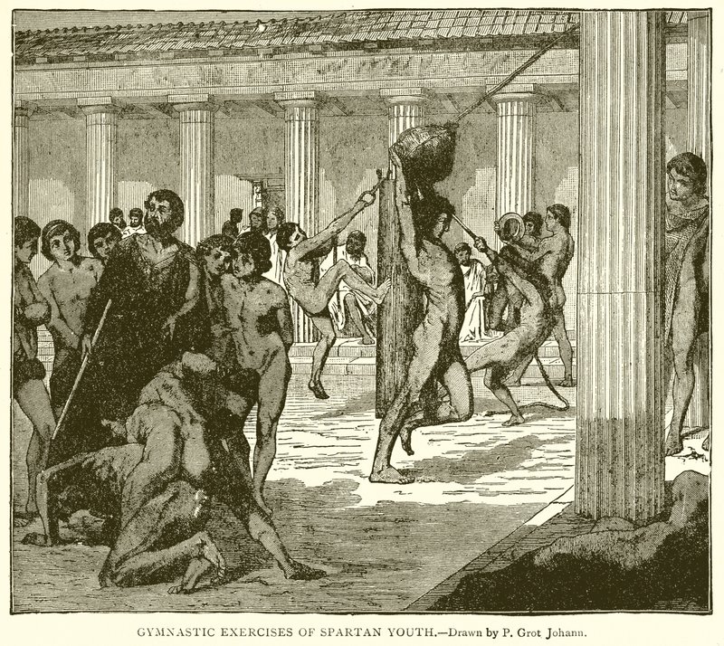 Gymnastische Übungen der spartanischen Jugend von English School
