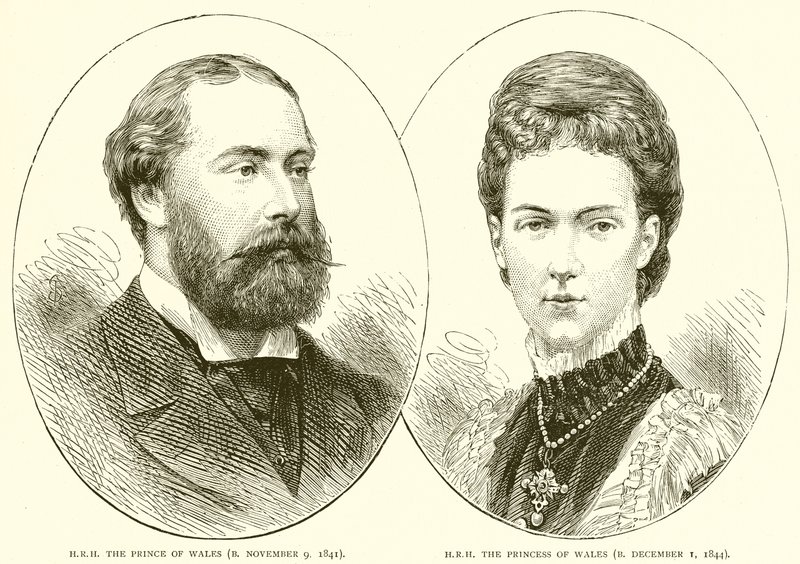 H.R.H. der Prinz von Wales (geb. 9. November 1841). H.R.H. die Prinzessin von Wales (geb. 1. Dezember 1844) von English School