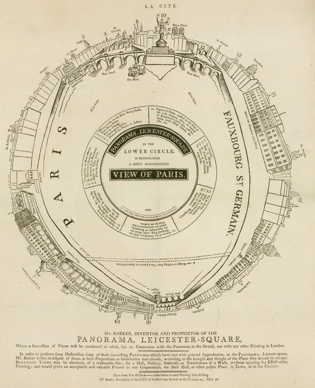 H. A. Barkers Ansicht von Paris, Panorama, Leicester Square, London von English School