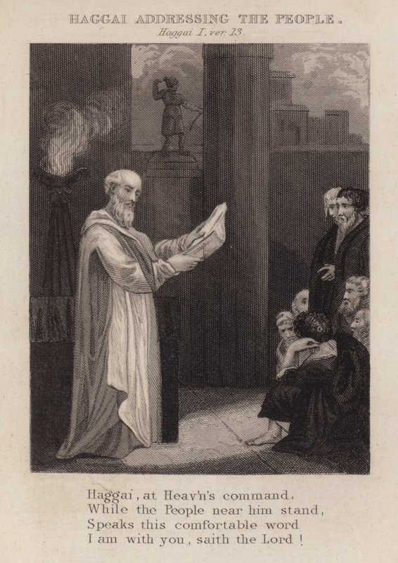 Haggai spricht zu den Menschen, Haggai I, Vers 13 von English School
