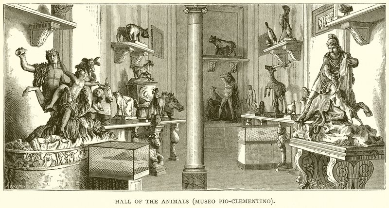 Halle der Tiere (Museo Pio-Clementino) von English School