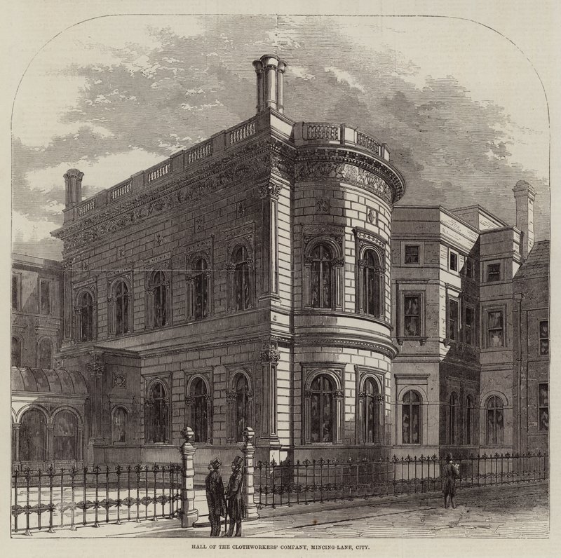 Halle der Tuchmacherzunft, Mincing-Lane, City (Gravur) von English School