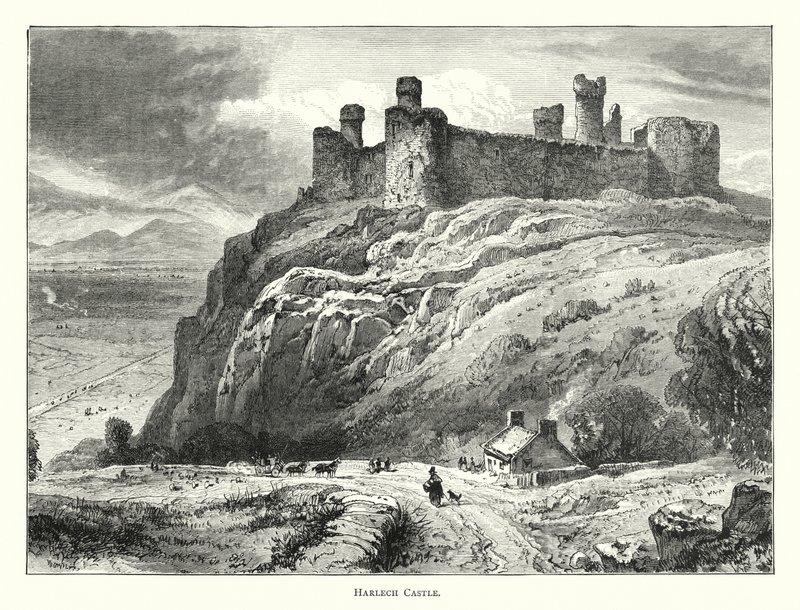Harlech Castle (Gravur) von English School