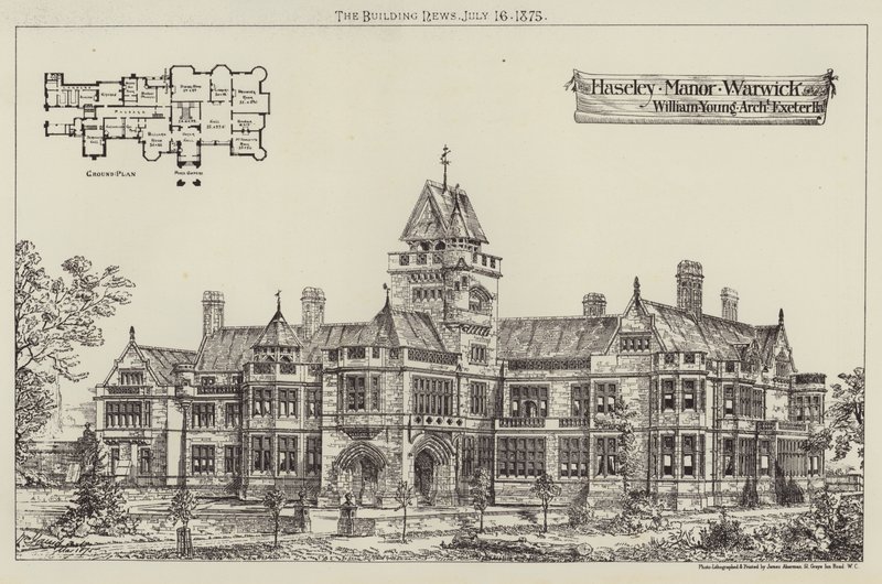 Haseley Manor, Warwick (Gravur) von English School