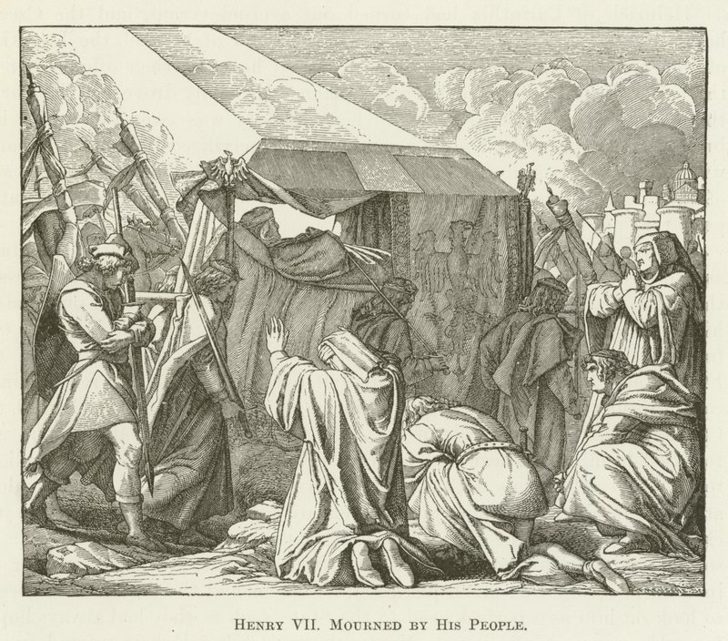 Heinrich VII. von seinem Volk betrauert von English School