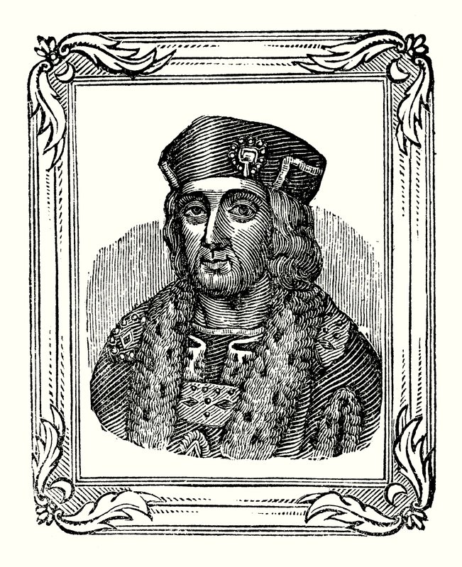 Heinrich VII wurde 1457 geboren, 1485 gekrönt und starb 1509 (Gravur) von English School