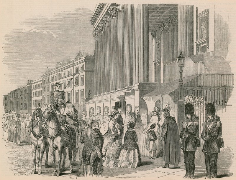 Ihre Majestät besucht die Ausstellung der Royal Academy von English School