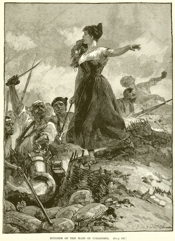 Heldentum der Maid von Saragossa von English School